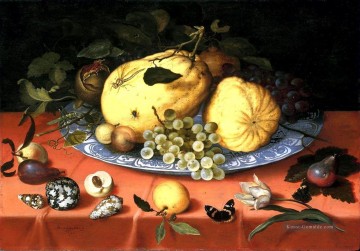 heiliger ambrosius Ölbilder verkaufen - Obststilleben mit Muscheln Ambrosius Bosschaert